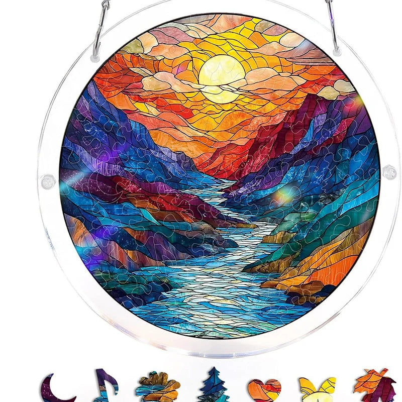 Sun Catcher Round Shatterproof Acrylic & Metal Chain