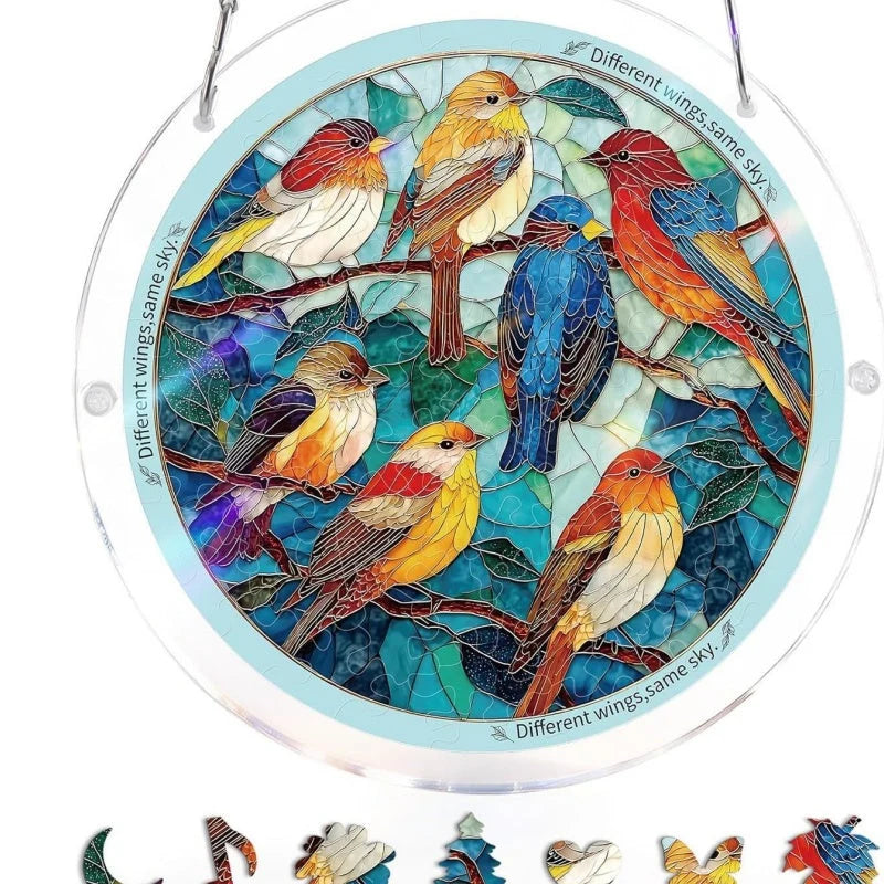 Sun Catcher Round Shatterproof Acrylic & Metal Chain