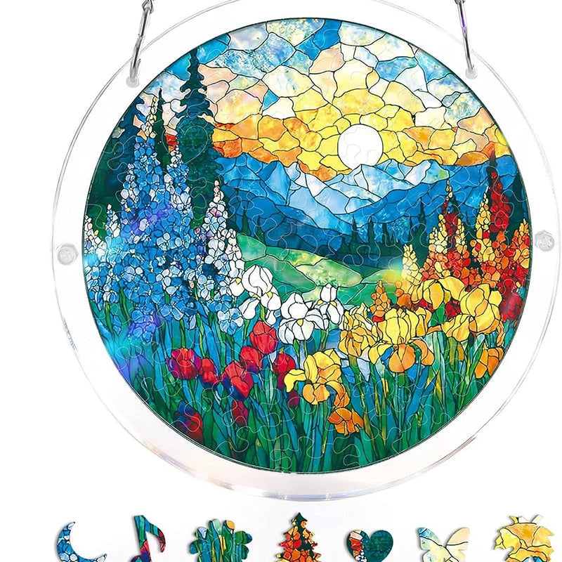 Sun Catcher Round Shatterproof Acrylic & Metal Chain