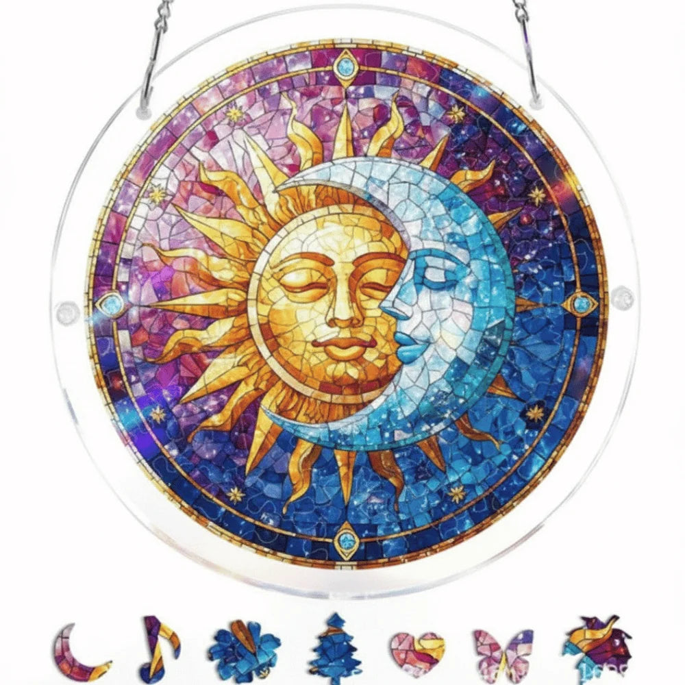 Sun Catcher Round Shatterproof Acrylic & Metal Chain