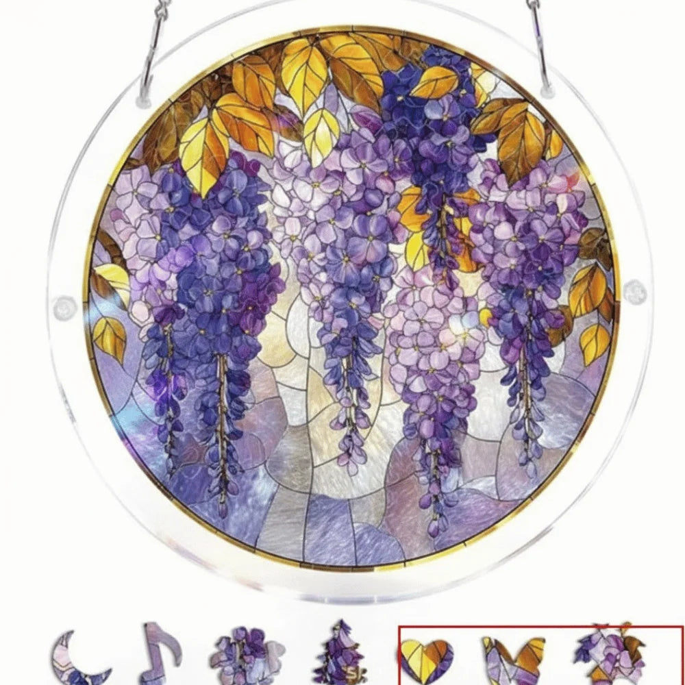 Sun Catcher Round Shatterproof Acrylic & Metal Chain