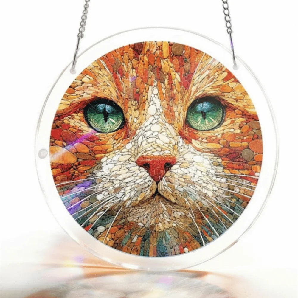 Sun Catcher Round Shatterproof Acrylic & Metal Chain