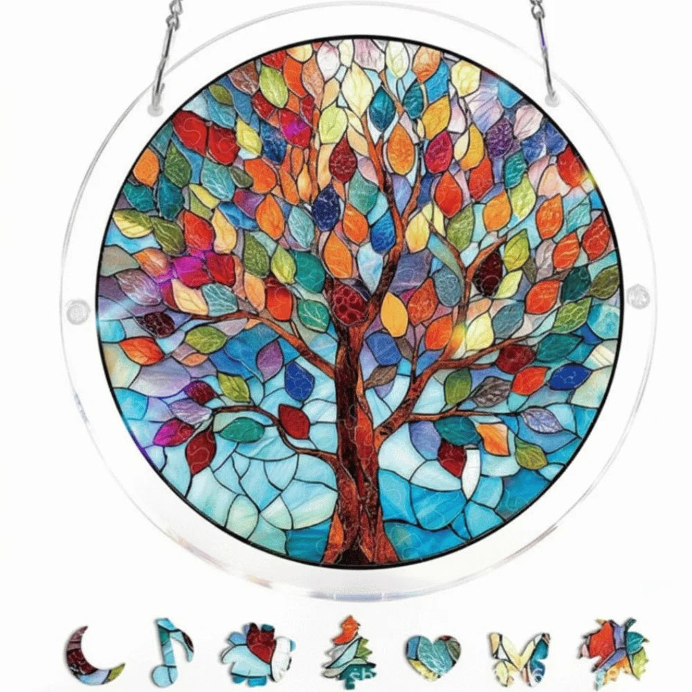 Sun Catcher Round Shatterproof Acrylic & Metal Chain