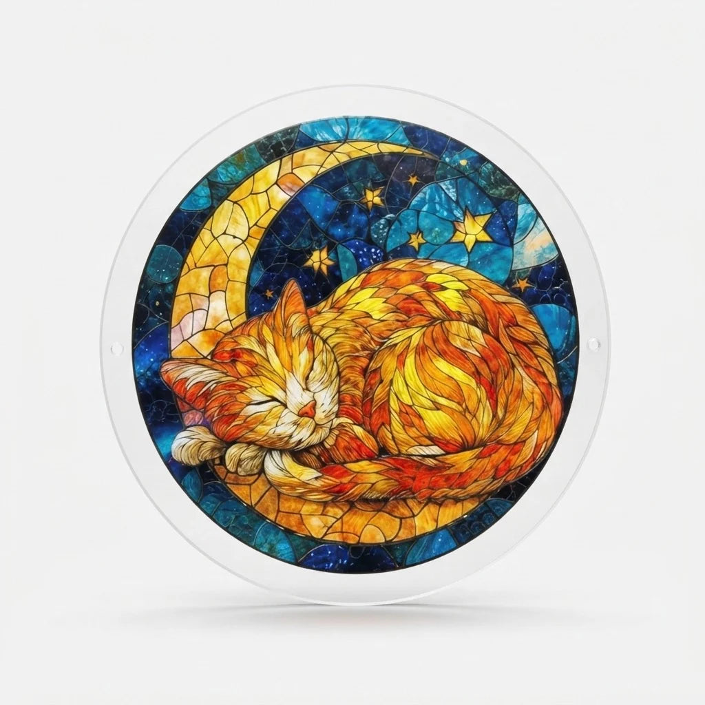 Sun Catcher Round Shatterproof Acrylic & Metal Chain