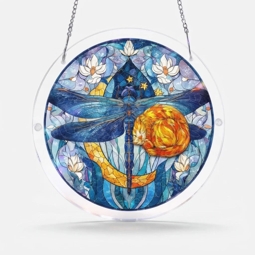 Sun Catcher Round Shatterproof Acrylic & Metal Chain