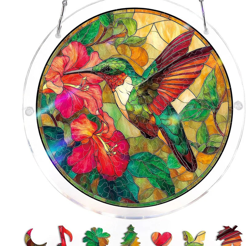Sun Catcher Round Shatterproof Acrylic & Metal Chain