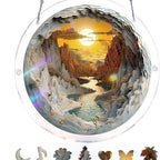 Sun Catcher Round Shatterproof Acrylic & Metal Chain