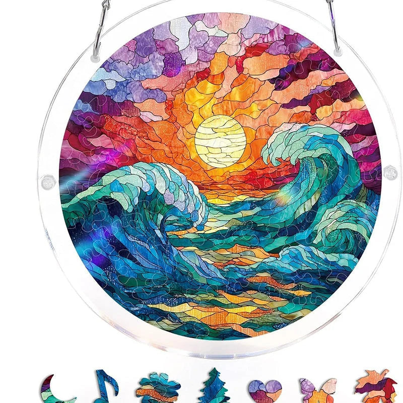 Sun Catcher Round Shatterproof Acrylic & Metal Chain