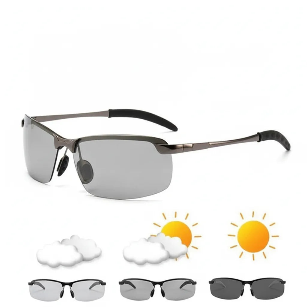 Sunglasses Photochromic Polarized UV400 Ultra-Light Aluminum Frame