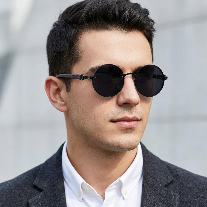 Sunglasses Retro Round Metal Frame UV400 Protection