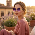 Sunglasses Retro Round Metal Frame UV400 Protection