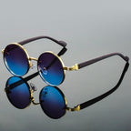 Sunglasses Retro Round Metal Frame UV400 Protection