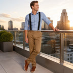 Suspenders Elastic X or Y Back Metal Clips