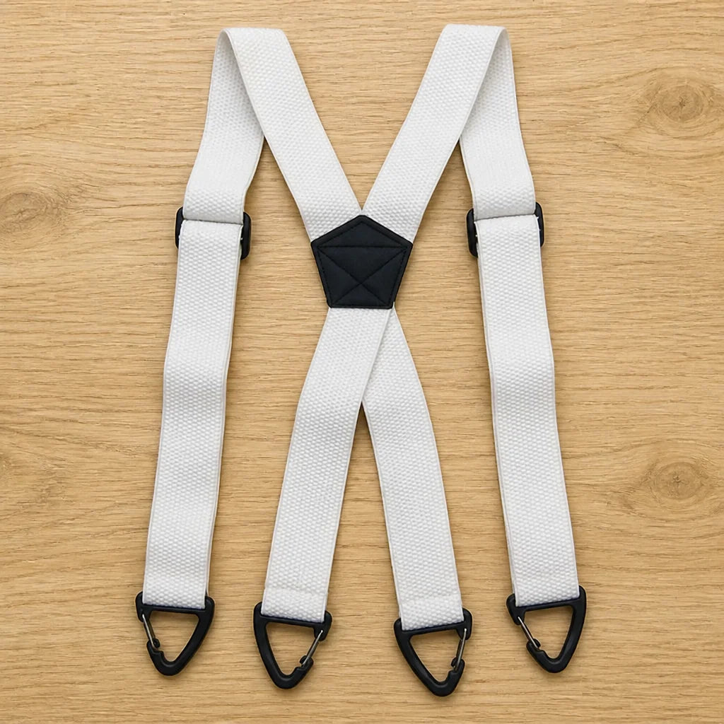 Suspenders Elastic X or Y Back Metal Clips