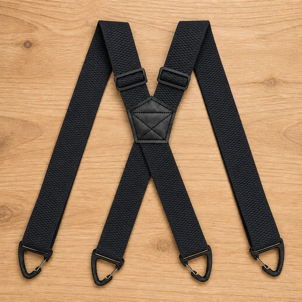 Suspenders Elastic X or Y Back Metal Clips