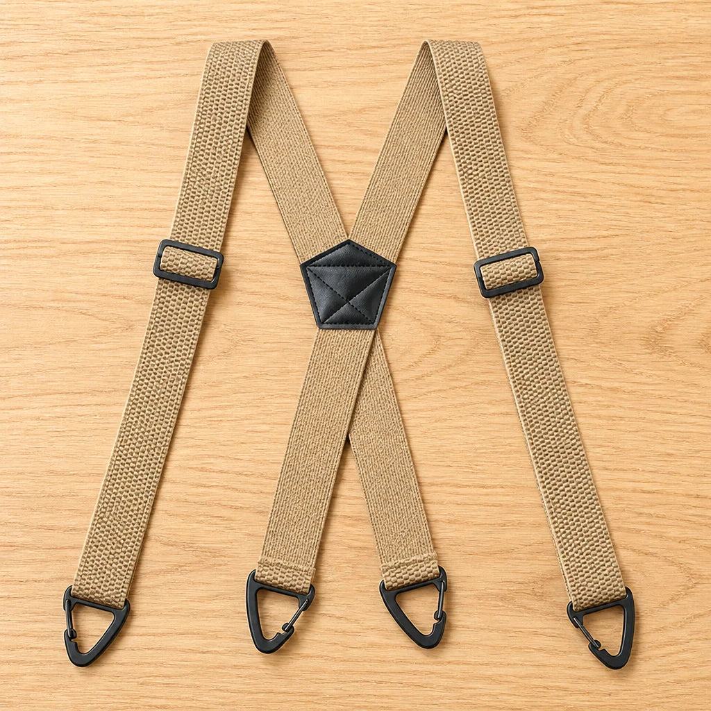 Suspenders Elastic X or Y Back Metal Clips