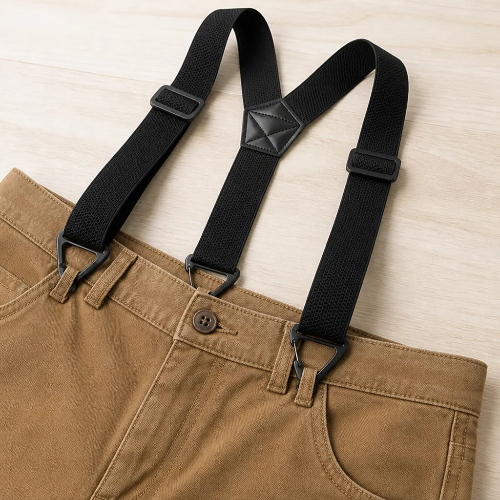 Suspenders Elastic X or Y Back Metal Clips