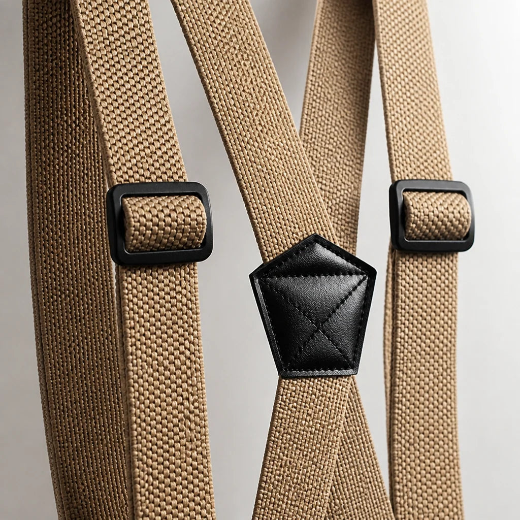 Suspenders Elastic X or Y Back Metal Clips