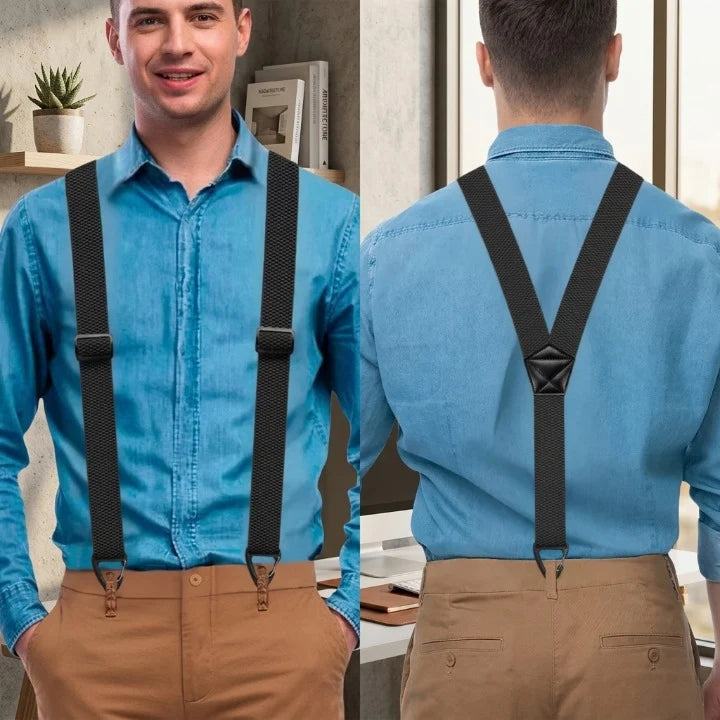 Suspenders Fully Adjustable Hook Clips Wide 1.5 Inch Straps