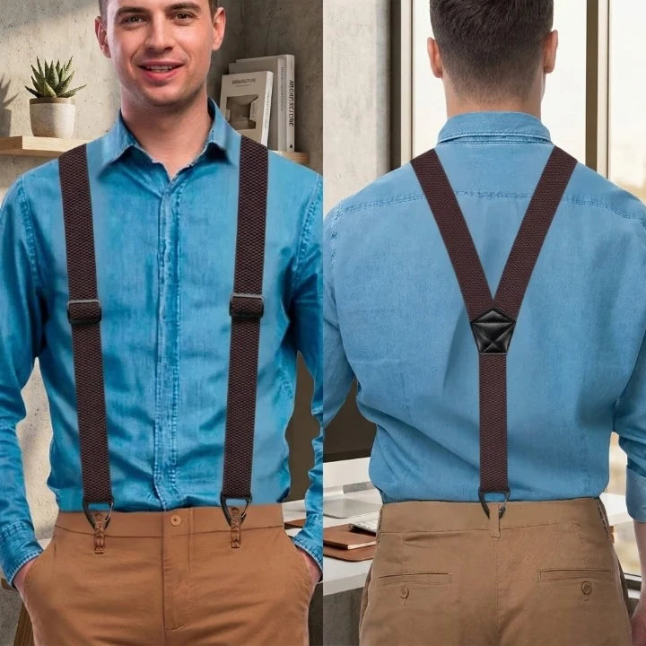 Suspenders Fully Adjustable Hook Clips Wide 1.5 Inch Straps
