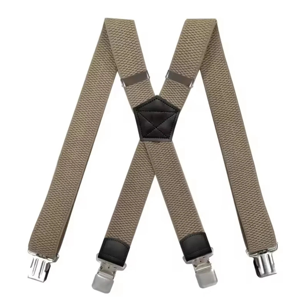 Suspenders X-Back Adjustable Elastic Four Clips