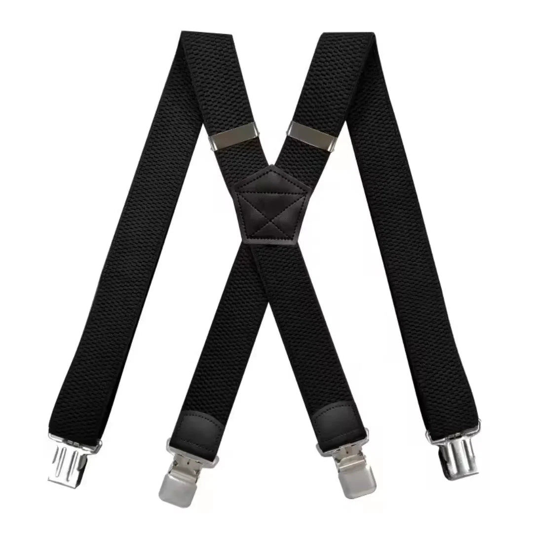 Suspenders X-Back Adjustable Elastic Four Clips