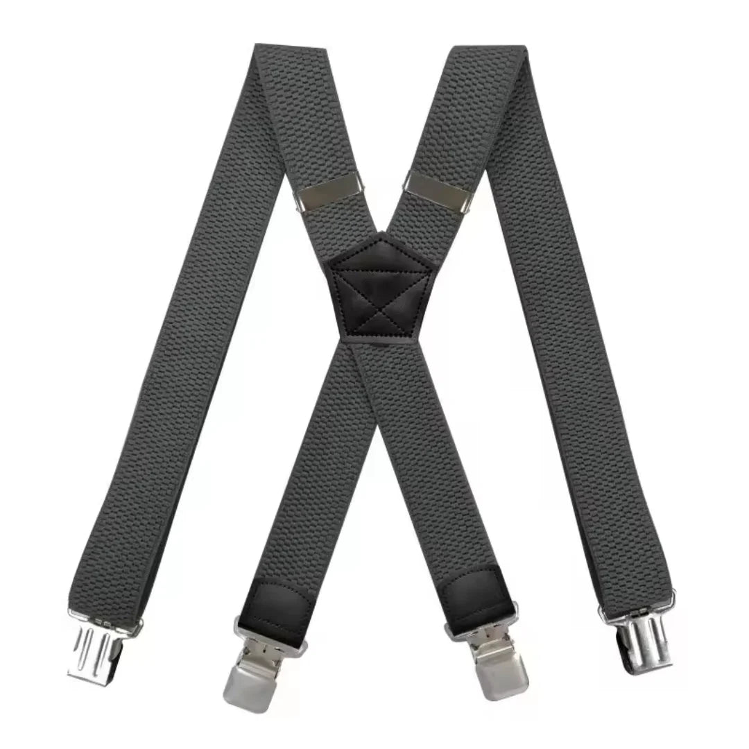 Suspenders X-Back Adjustable Elastic Four Clips