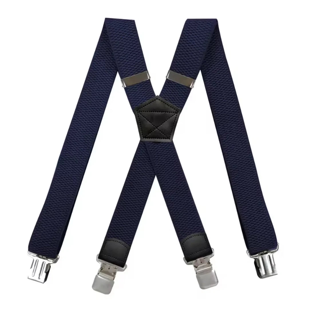 Suspenders X-Back Adjustable Elastic Four Clips