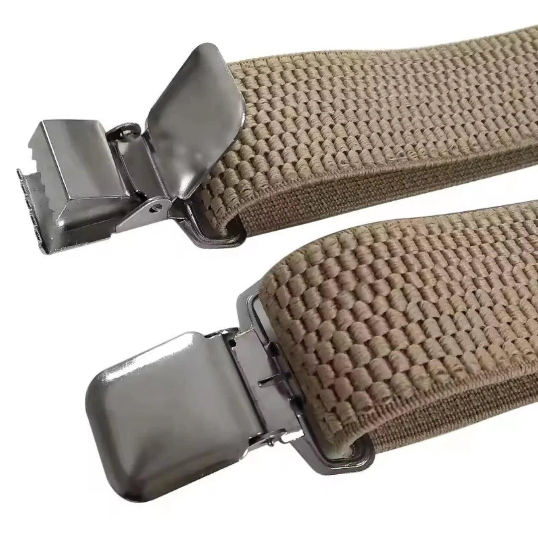 Suspenders X-Back Adjustable Elastic Four Clips