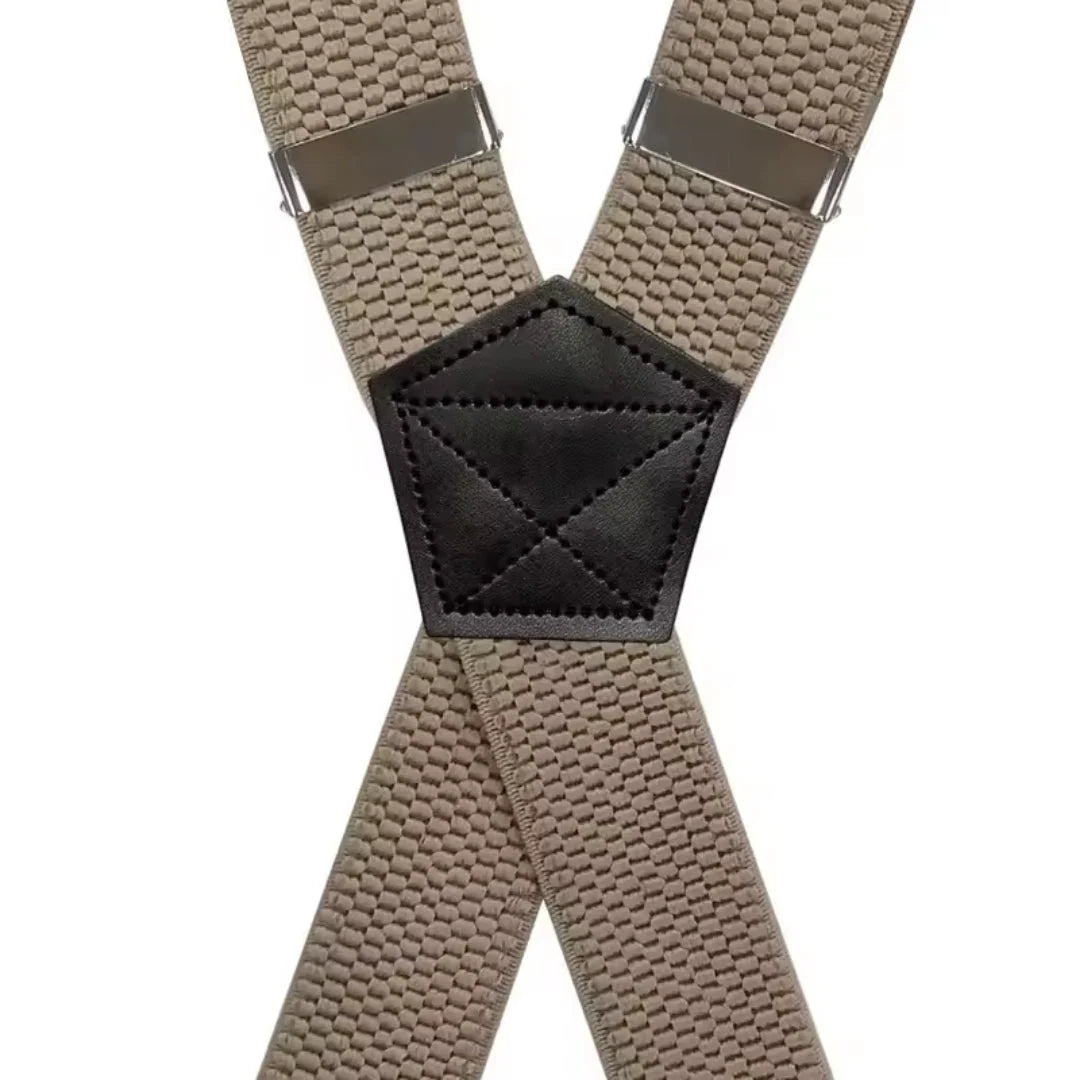 Suspenders X-Back Adjustable Elastic Four Clips