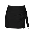 Swim Skirt High-Waist Ruched Side Tie & Slit