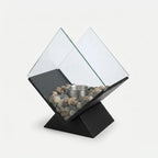 Table Fireplace Bio-Ethanol Real Flame Mirrored Panels & Stones