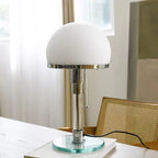 Table Lamp Adjustable Height Frosted Glass Shade