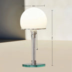 Table Lamp Adjustable Height Frosted Glass Shade