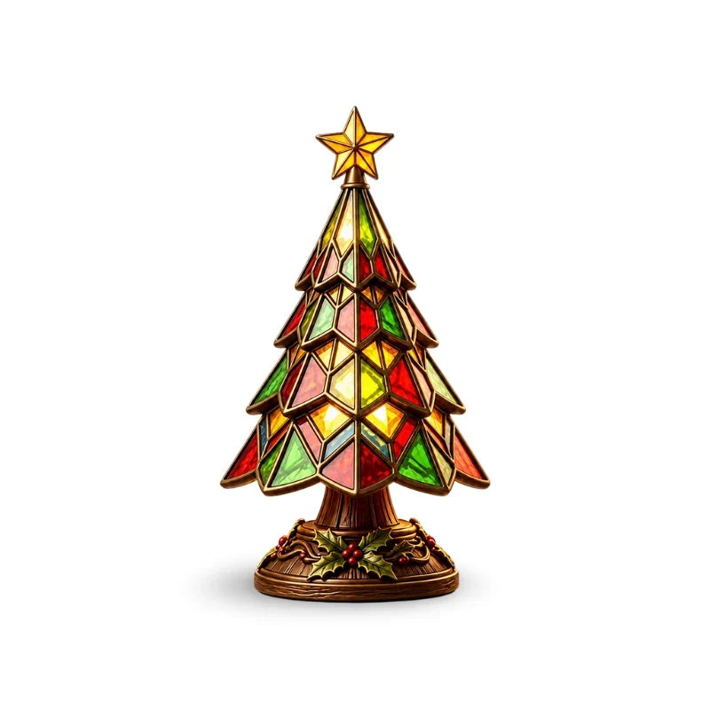 Table Lamp Christmas Tree Design Colorful Glow