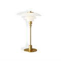 Table Lamp Continuous Dimming LED Glass Shade Metal Base