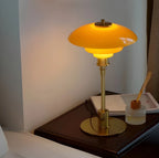 Table Lamp Continuous Dimming LED Glass Shade Metal Base