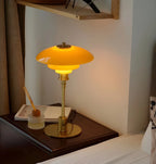 Table Lamp Continuous Dimming LED Glass Shade Metal Base
