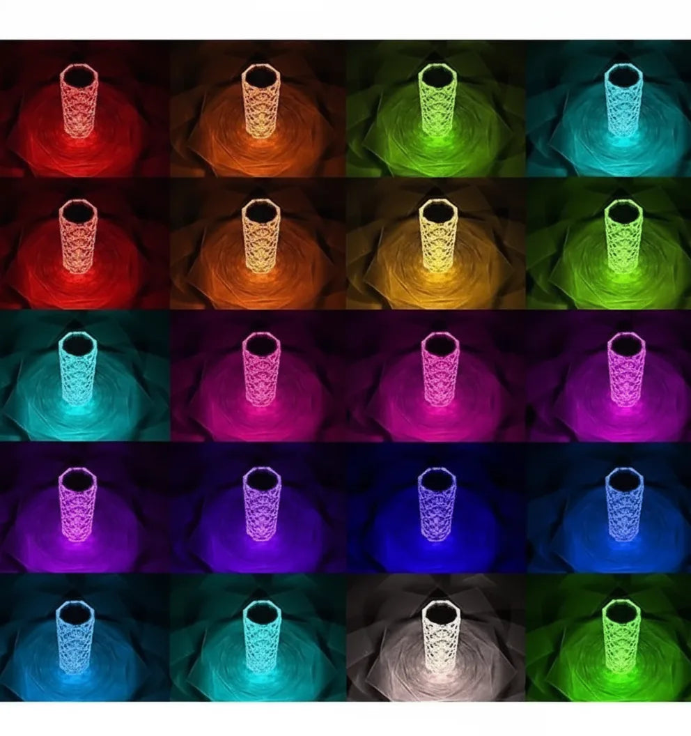 Table Lamp Crystal 3D Diamond 16-Color RGB Remote
