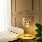 Table Lamp Glass Dome Iron Base LED Included