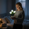 Table Lamp Lifelike Tulip Warm White USB Powered