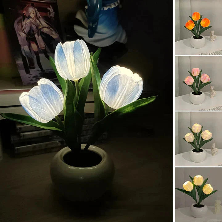 Table Lamp Lifelike Tulip Warm White USB Powered