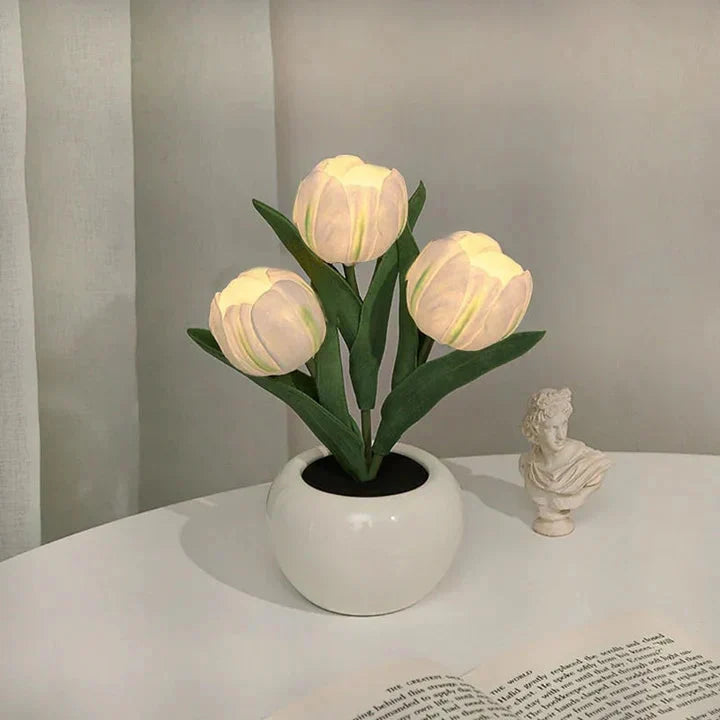 Table Lamp Lifelike Tulip Warm White USB Powered