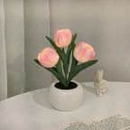 Table Lamp Lifelike Tulip Warm White USB Powered