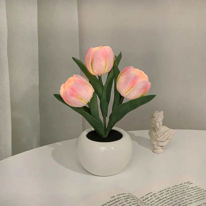 Table Lamp Lifelike Tulip Warm White USB Powered