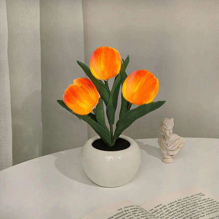 Table Lamp Lifelike Tulip Warm White USB Powered