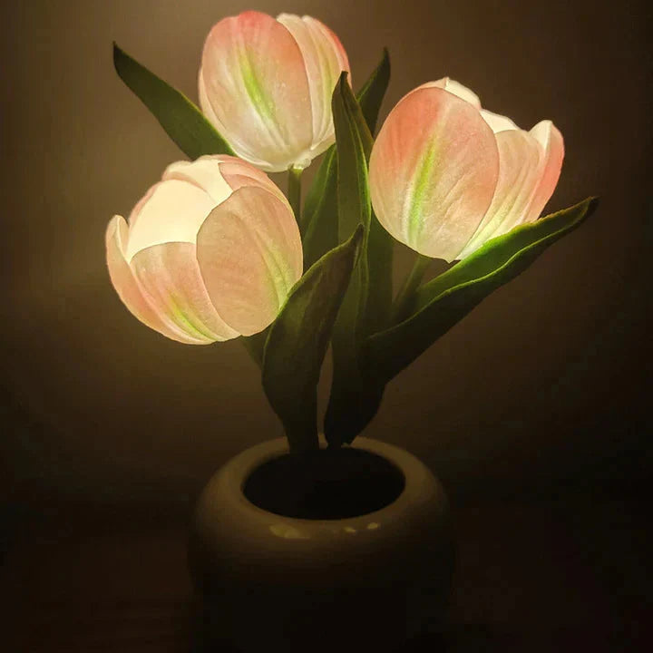 Table Lamp Lifelike Tulip Warm White USB Powered