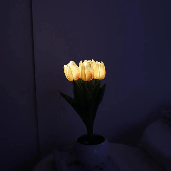 Table Lamp Lifelike Tulip Warm White USB Powered