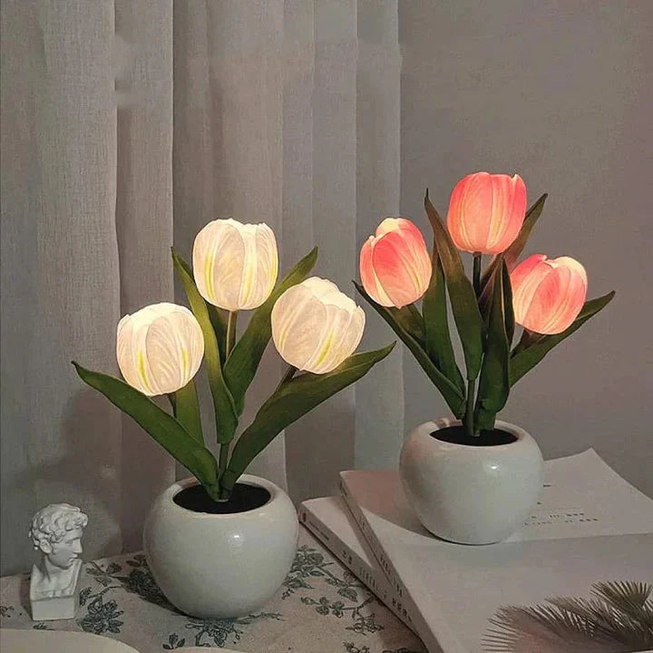 Table Lamp Lifelike Tulip Warm White USB Powered
