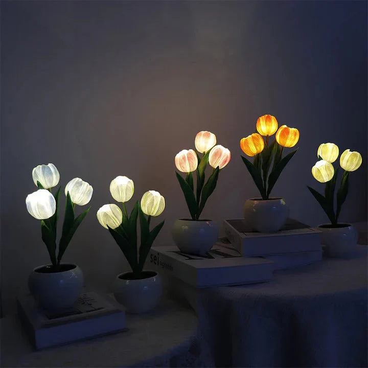 Table Lamp Lifelike Tulip Warm White USB Powered